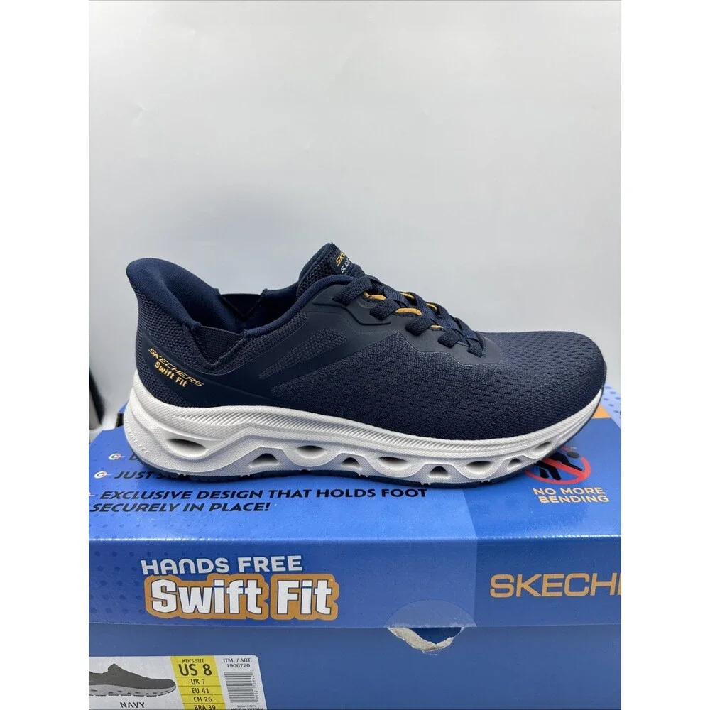 Skechers Men's Hands Free Swift Fit Slip On Memory Foam Shoes - Size 8 Navy